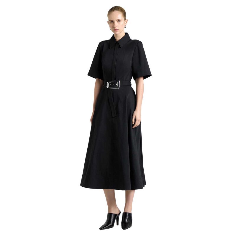 Cue Stretch Cotton Flared Midi Dress image number 0